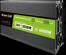 INVGC24P3000LCD Inverter, sine, 3000/6000 W, 24 V, earthing contact