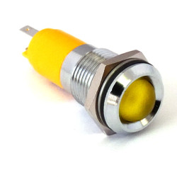 Lampka kontrolna do montażu panelowego 24V c.c., Żółta 14mm LED Chrom Końcówka lutownicza CML Innovative Technologies