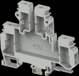 Terminal block, screw connection, 0.5-10 mm², 4 pole, 41 A, 8 kV, gray, 1SNA115501R1200