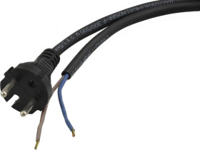 Przewód z wtyczką gumowy 2x1,0mm 3m czarny