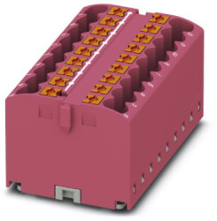 Distribution block, push-in connection, 0.14-4.0 mm², 18 pole, 24 A, 6 kV, pink, 3273325
