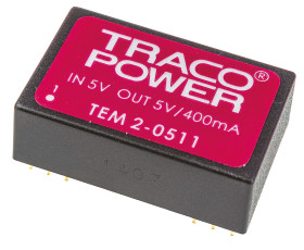 Przetwornica DC-DC, 2W, Uwe 4,5 → 5,5 V DC, Uwy 5V dc, Iwy 400mA, TRACOPOWER
