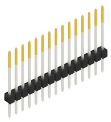 Pin header, 15 pole, pitch 2.54 mm, straight, black, 10046715