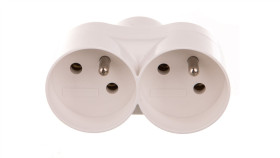 Rozgałęźnik Wtyczkowy 2-Gniazda Z/U Biały D.3803