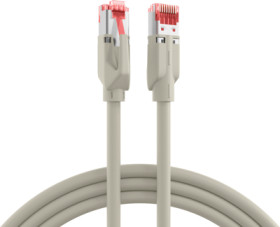 Patch cable, RJ45 plug, straight to RJ45 plug, straight, Cat 6A, S/FTP, LSZH, 3 m, gray, K8051.3