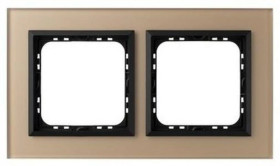 SONATA Ramka podwójna szampańskie szkło szronione R-2RGC/81/33