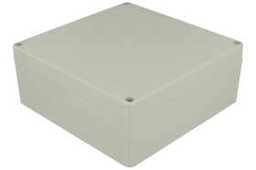 Obudowa; uniwersalna; ZP150.150.60JH TM PC; poliwęglan; 150mm; 150mm; 60mm; jasnoszary; z tulejkami mosiężnymi; hermetyczna; Kra