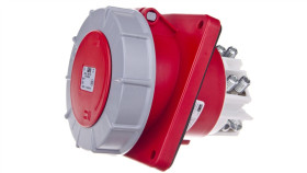 Gniazdo Tablicowe Skośne 125A 4P 400V /120X130/ Czerwone Ip67 Power Twist 444-6