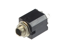 Gniazdo JACK 6.3mm stereo przykręcane czarne box