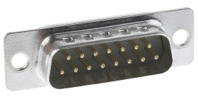 Złącze D-Sub 15-pinowe Męski Proste Przewlekany raster 2.77mm Złoto na niklu