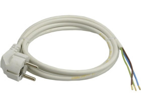 Przewód zasilający OMY 3x1,5mm2 z wtyczką kątową 2P+Z Uni-Schuko biały 1,5m
