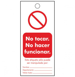 TAG-ESP NIE DOTYKAĆ 75X160 MM PK 10 (10szt.), TAG-ESP NO TOCAR, NO.-13E-75X160MM