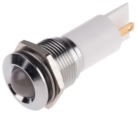 Lampka kontrolna do montażu panelowego 130V ac, biała 16mm LED Chrom Końcówka lutownicza RS PRO