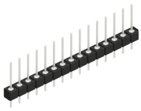 Pin header, 15 pole, pitch 2.54 mm, straight, black, SL915Z