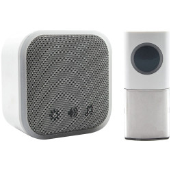 Uni-Com 98476&#x2B;W96001 Portable Door Chime, White