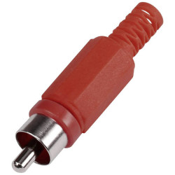 TruComponents 202671 RCA connector Plug, straight,Pins:2 Red