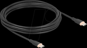 81240 USB 2.0 cable, C plug > C plug, silicone, black, 4.0 m