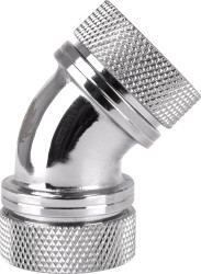 Przyłącze kątowe wody chłodzącej Thermaltake Pacific G1/4 PETG Tube 45-Degree Dual Compression 16mm OD – Chrome