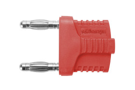 Adapter z wtykiem bananowym Męski Wtykowa typ Wtyk bananowy Czerwony 12A Schutzinger rozmiar 4 mm