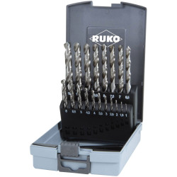 RUKO 228214RO HSSE-Co Metal Drill Bit Set 19pc Triangular Shank