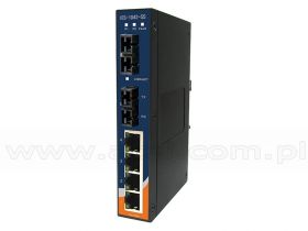 IES-1042FX-SS-SC, Switch przemysłowy niezarządzalny, DIN, 4x 10/100 RJ-45 + 2x 100 SM SC, obudowa slim