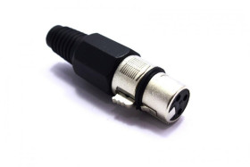 WTYK ŻEŃSKI MIKROFONOWY XLR CANON CZARNE 3 PIN ŻEŃSKI