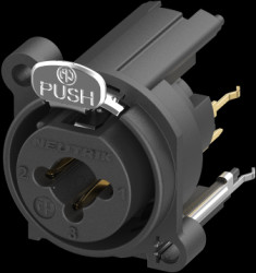 XLR/jack panel mount socket, 3 pole, gold-plated, polyamide, NCJ9FE-V