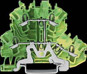 2002-2207 4-conductor protective earth conductor terminal block, 2.5 mm²,
