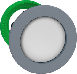 Pushbutton, unlabeled, unlit, groping, waistband round, white, front ring light gray, mounting Ø 30.5 mm, ZB5FA16C0