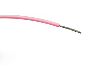 Przewód montażowy 0,75 mm2 Różowy RS PRO PVC 18 AWG 1,5 kV AC dł. 100m 24/0,2 mm +85°C Norma wojskowa 61-12 część 6