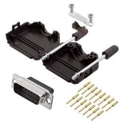 Encitech 6355-0078-02 D-Sub Pin Strip set 15 Pins Crimp 180° 1pc