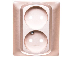 SISTENA LIFE Plakietka gniazda podwójnego titan 771432