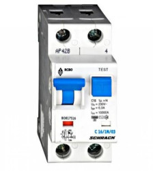 Wyłącznik instalacyjny C16/1+n/300mA typ AC,10kA Seria BOLF