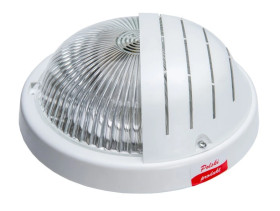 Oprawa GRILL, E27, 60W, biała-polipropylen, klosz przeźroczysty-szkło, IP44, osłona A2240