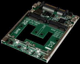 25SAT22MSAT Dual mSATA &gt; 2.5" SATA RAID adapter