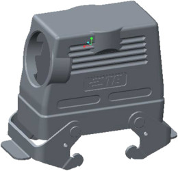 Housing, size HB16, die-cast aluminum, PG29, angled, clip locking, IP65, T1270162129-000