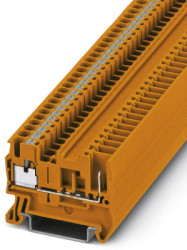Through terminal block, push-in connection, 0.14-4.0 mm², 2 pole, 24 A, 6 kV, orange, 3210047