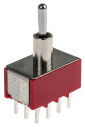 Przełącznik Wł.-wł.-wł. średnica wycięcia 6.35mm 4PDT RS PRO Płytka drukowana długość przełącznika 10.41mm