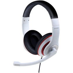 Gembird 1075100 Over-ear headset Corded White Black Red Volume control