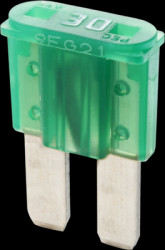 Automotive flat fuse, 30 A, 32 V, green, (L x W x H) 9.1 x 3.8 x 15.3 mm, FM2030
