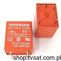 ZF142009 Relay 9VDC 10A Coil 160 Ohm THT SCHRACK