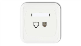 Liza Gniazdo Telefoniczne Pojedyncze 1Xrj11, 4-Stykowe Biały Glt-1