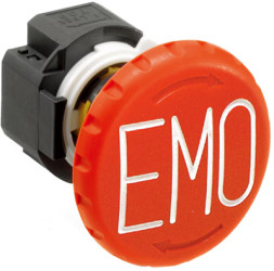 Emergency stop, turn/pull release, mounting Ø  16 mm, unlit, 1 Form A (N/O) + 3 Form B (N/C), XA1E-BV413RH-EMO
