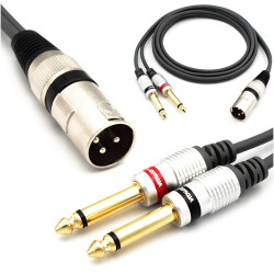 Kabel XLR Męski 2x Wtyk Jack 6.3 Mono Vitalco 3m MK35