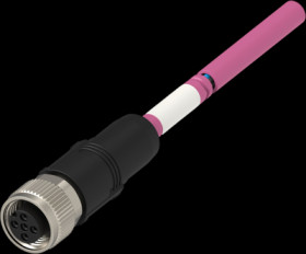 Sensor actuator cable, M12-cable socket, straight to open end, 5 pole, 1 m, PUR, purple, 4 A, TAA753A5501-002