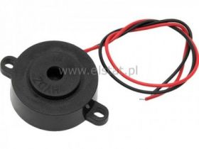 Buzer 12V z generatorem , ton ciągły, czarny