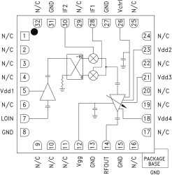 GaAs MMIC I/Q Upconverter SMT, 10 - 16 GHz