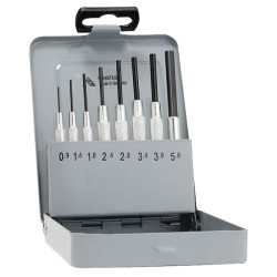 Rennsteig 457 100 5 Parallel Pin Punches With Guide Sleeve 8pc Set Metal Case