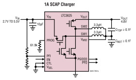 1A High Efficiency 2-Cell Supercapacitor Charger with Automatic Cell Balancing