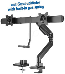 HL 59 L Monitor mount, 2 displays, 17" - 32", desk mounting